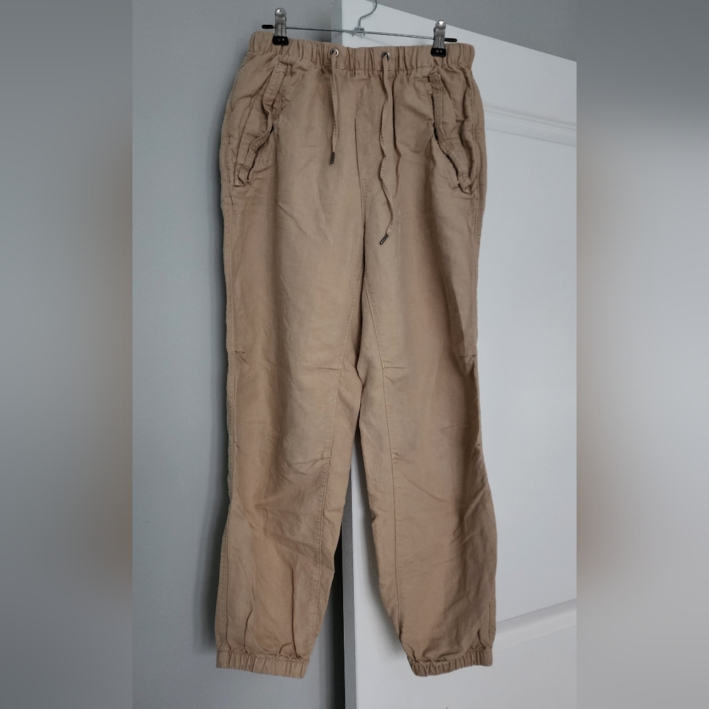 Gap Tan Linen Cotton Utility Jogger Pants XS Quince